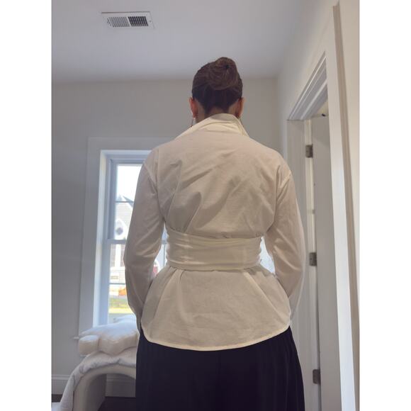 Sovere White Corset Button-Up Shirt — Size S - Picture 5 of 6